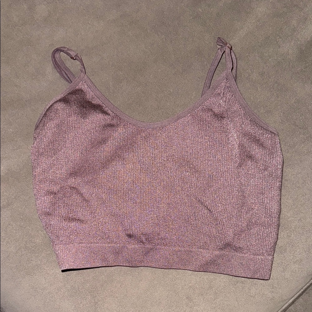 Shimmery Purple Ribbed Bralette